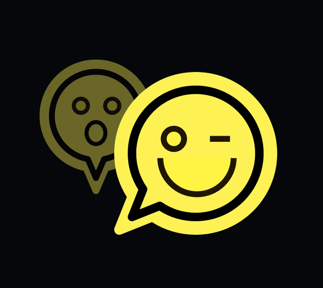 FaceFlash yellow speech-bubble face symbol on a black background.