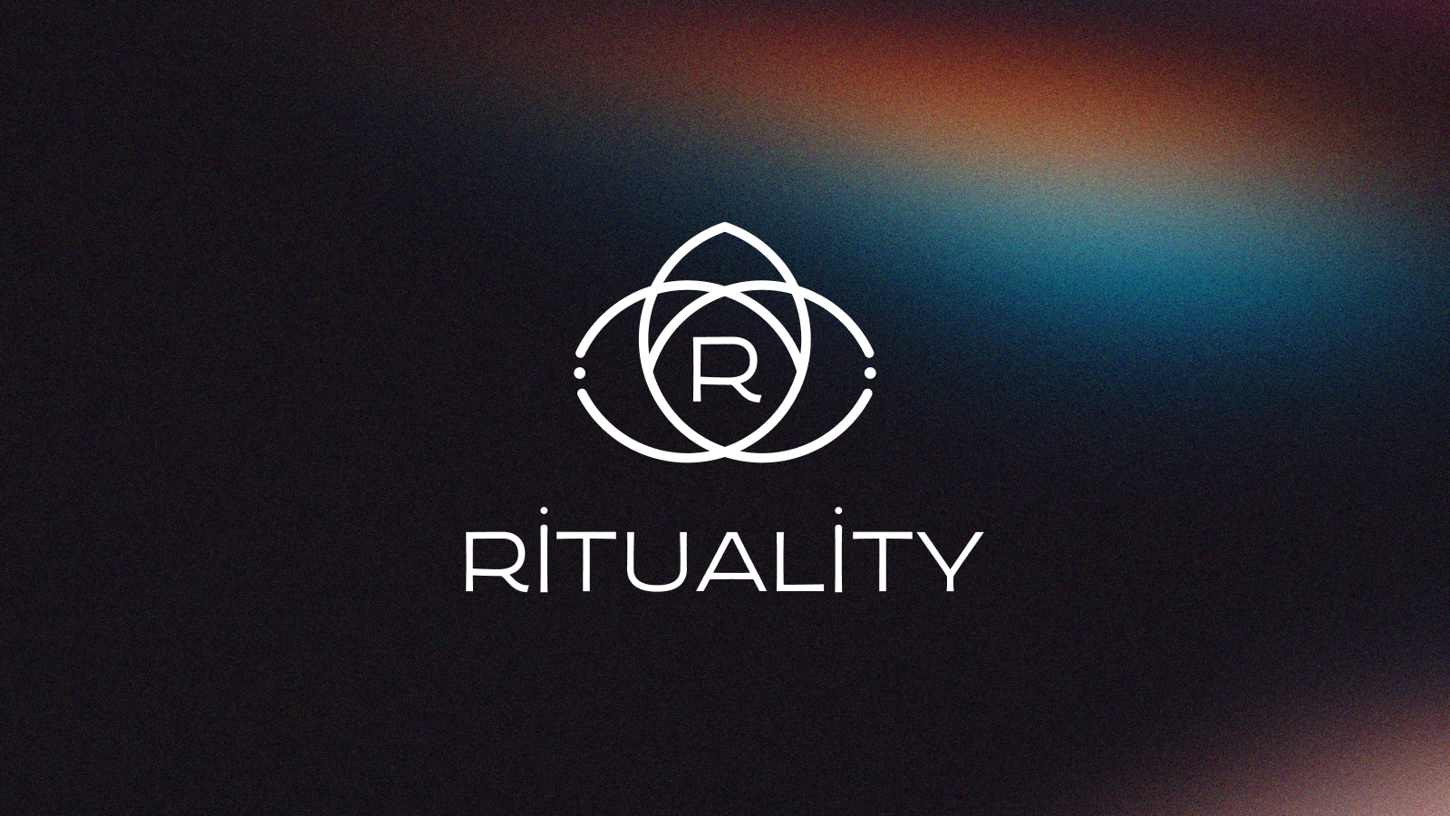 Rituality symbol and wordmark over a dark atmospheric background.
