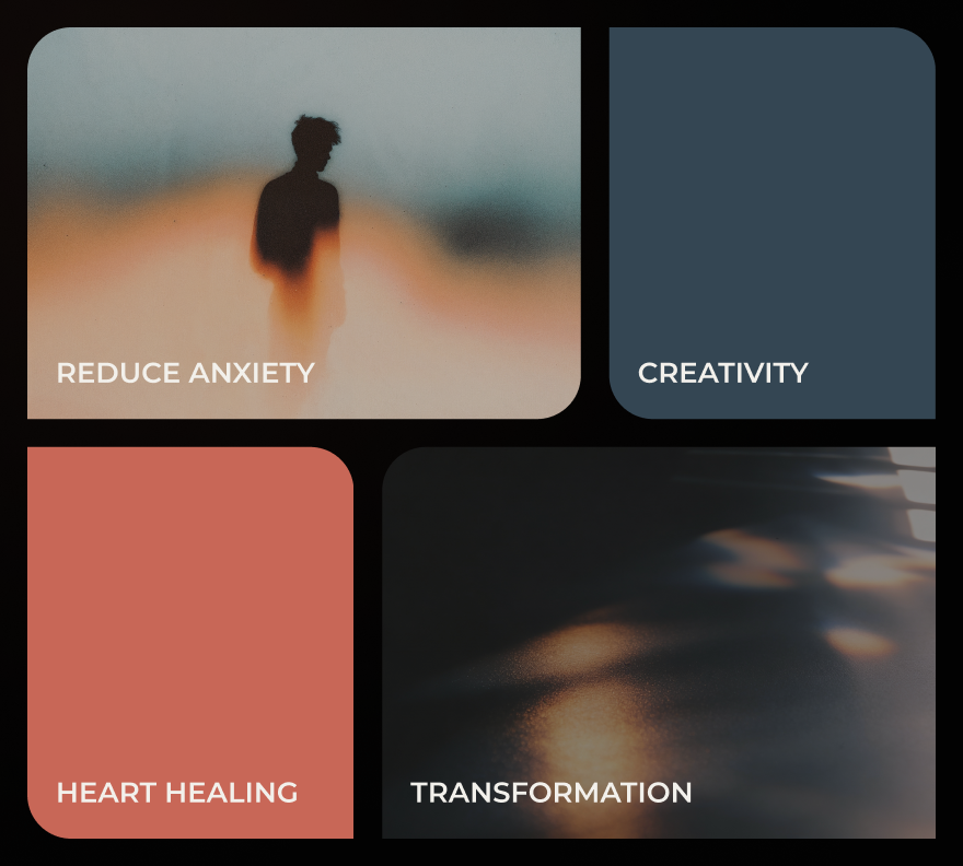 Rituality pathways for reducing anxiety, creativity, heart healing and transformation.