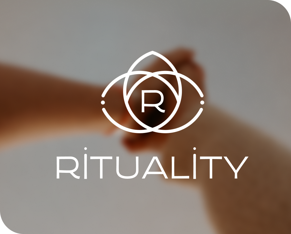 Rituality identity over a softly blurred ritual image.
